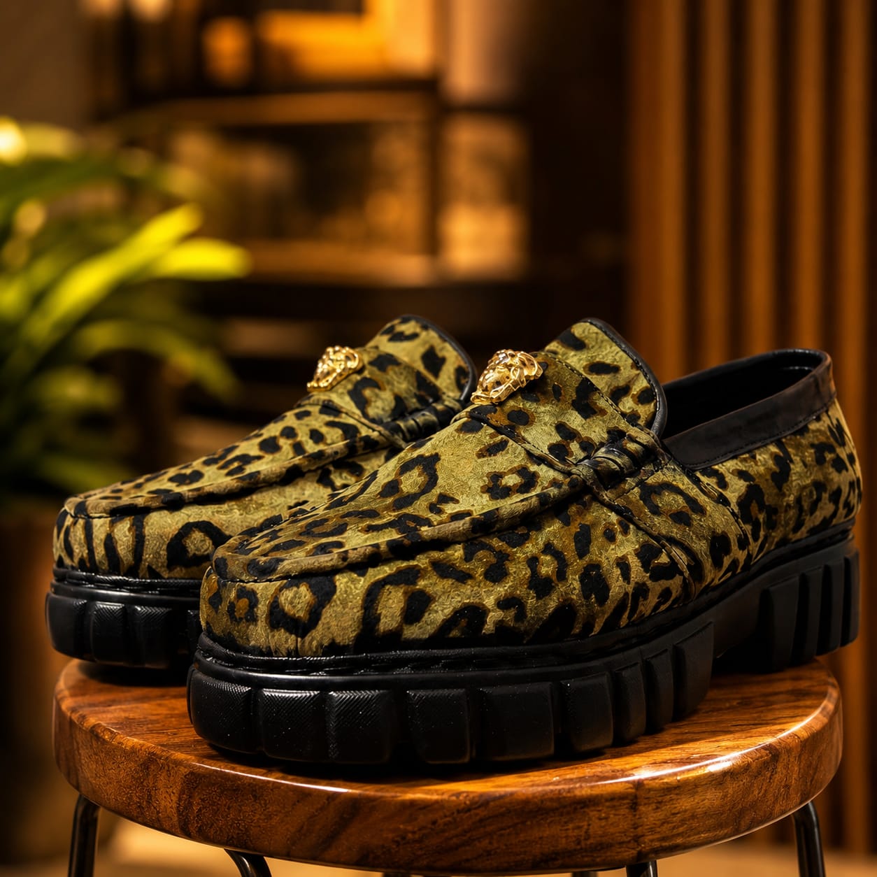 Leopard-print King Duke Skin loafers